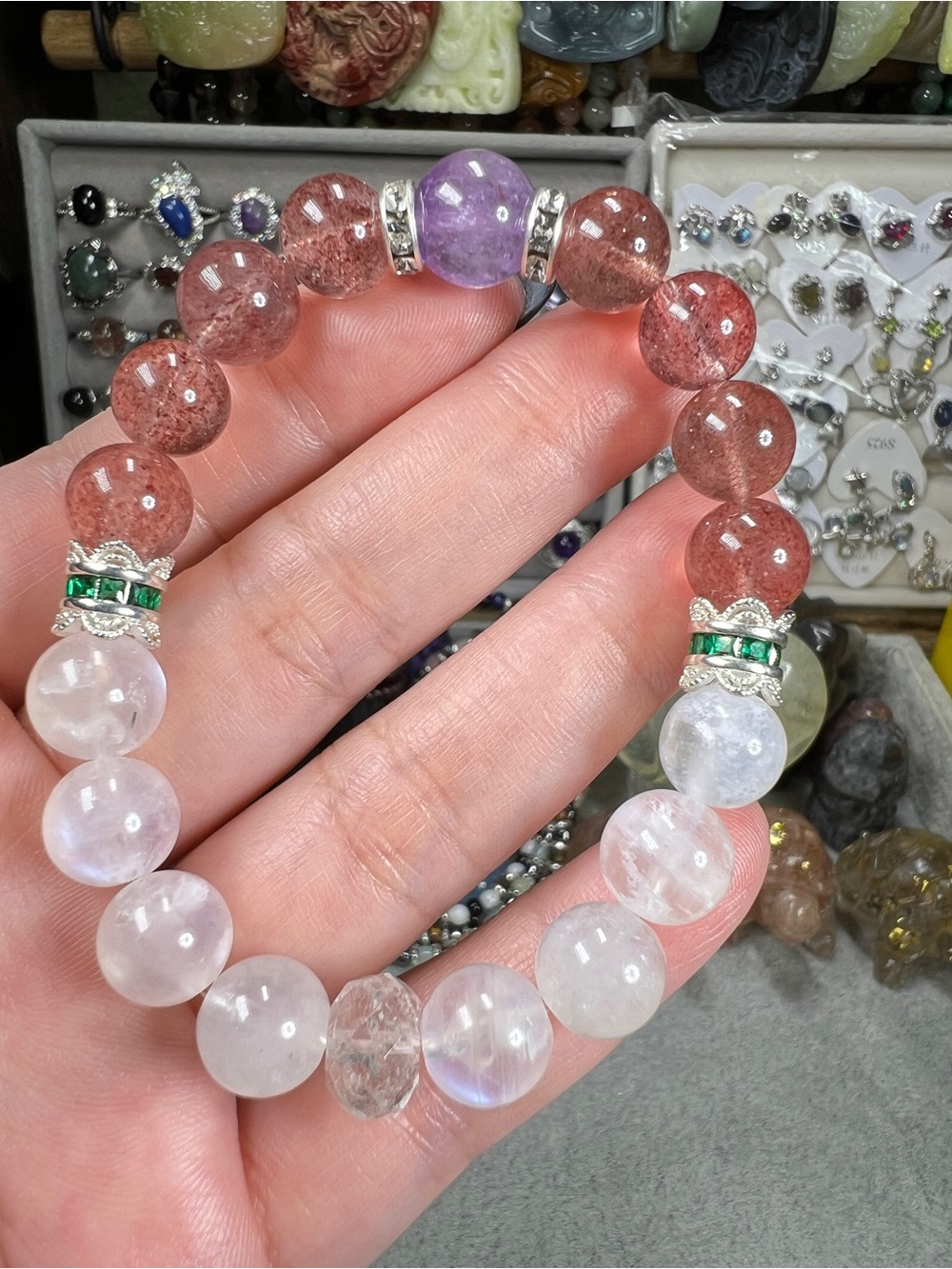 10.9mm Natural Crystal Quartz Bracelet (Fit Size 6.25")